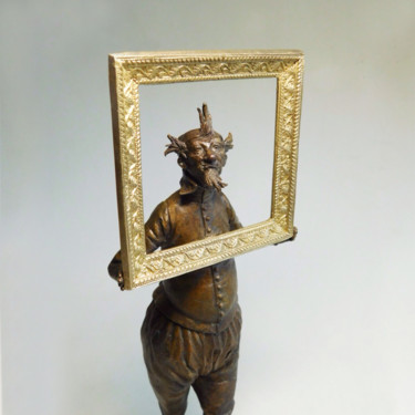 Sculpture titled "Self-portrait, bron…" by Dmitriy Shevchuk, Original Artwork, Bronze