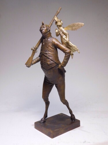 Sculptuur getiteld "Fairy hunter (Muse…" door Dmitriy Shevchuk, Origineel Kunstwerk, Bronzen