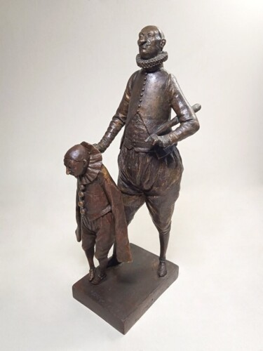 Sculpture titled "Statuette Teaching…" by Dmitriy Shevchuk, Original Artwork, Bronze