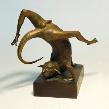Sculpture intitulée "Fantasy figurine Ca…" par Dmitriy Shevchuk, Œuvre d'art originale, Bronze