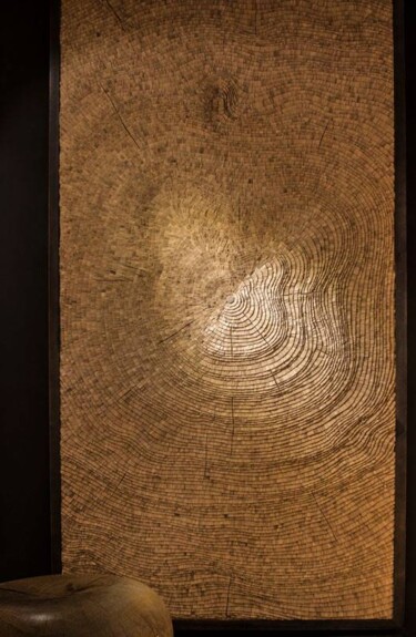 Skulptur mit dem Titel "Rays of the Tree" von Dmitrii Solodcenco, Original-Kunstwerk, Holz