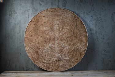 Sculpture titled "Natural Circle" by Dmitrii Solodcenco, Original Artwork, Wood Mounted on Wood Panel