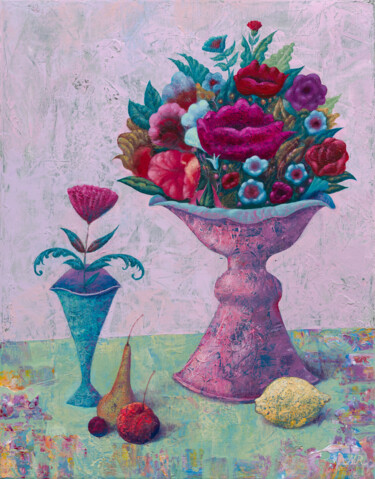 Summer still life Pittura intitolato "Summer still life" da Dmitrii Svetin, Opera d'arte originale, Acrilico