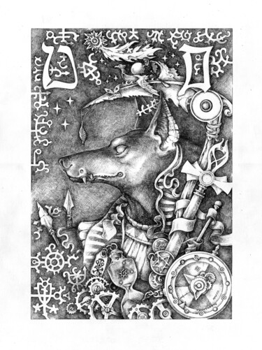 Disegno intitolato "#XIII The Death" da Dmitrij Has, Opera d'arte originale, Penna gel