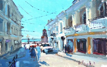 Painting titled "Пиццерия в Ялте" by Dmitrii Pashkov, Original Artwork, Oil