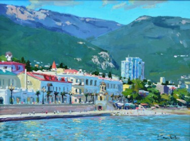 Pittura intitolato "embankment" da Dmitrii Pashkov, Opera d'arte originale, Olio