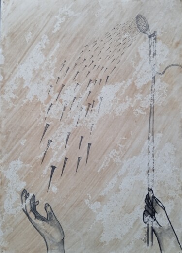 Peinture intitulée ""Боль"" par Dmitrij Vasil Ev, Œuvre d'art originale, Crayon
