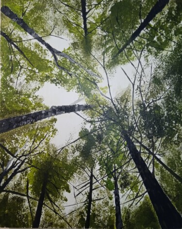 绘画 标题为“"Летний лес"” 由Дмитрий Васильев, 原创艺术品, 丙烯 安装在木板上