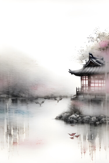 Картина под названием "Утренний туман" - Dmitriy Ivanov, Подлинное произведение искусства, Цифровая живопись Установлен на А…