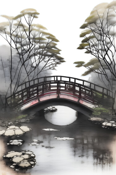 Картина под названием "Старый мост" - Dmitriy Ivanov, Подлинное произведение искусства, Цифровая живопись Установлен на Алюм…