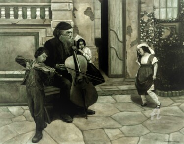 Картина под названием "Музыканты" - Dmitriy Pokanevich, Подлинное произведение искусства, Масло