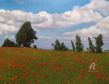 Pintura titulada "Маковое поле" por Dmitriy Pokanevich, Obra de arte original, Oleo
