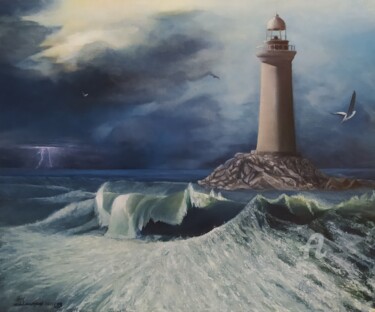 Картина под названием "Свет Надежды" - Dmitriy Pokanevich, Подлинное произведение искусства, Масло Установлен на Деревянная…