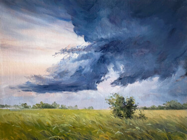 Painting titled "landscape with a th…" by Dmitriy Shvetsov, Original Artwork, Oil
