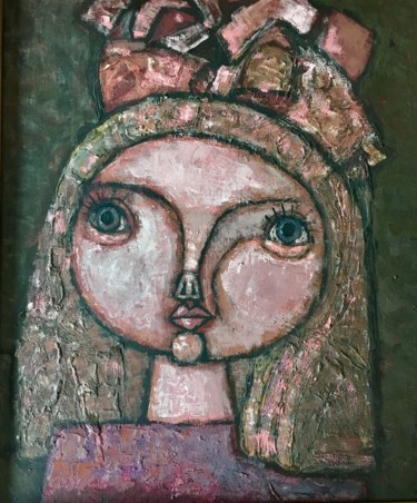 Картина под названием "Портрет девочки" - Dmitriy Trubin, Подлинное произведение искусства, Масло