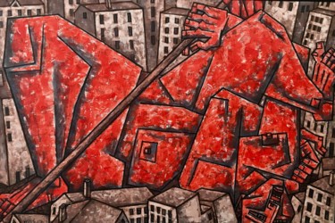 Картина под названием "поверженная революц…" - Dmitriy Trubin, Подлинное произведение искусства, Масло