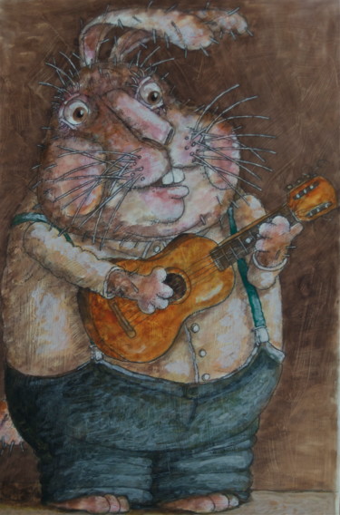 Painting titled "гитарист" by Dmitriy Trubin, Original Artwork