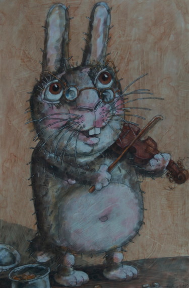 Картина под названием "скрипач" - Dmitriy Trubin, Подлинное произведение искусства