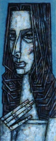 Картина под названием "портрет жены" - Dmitriy Trubin, Подлинное произведение искусства