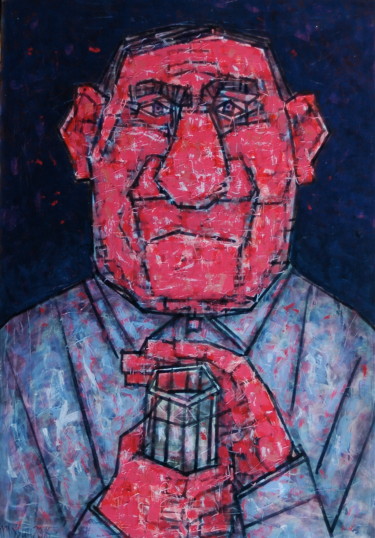 Schilderij getiteld "портрет мужчины с к…" door Dmitriy Trubin, Origineel Kunstwerk