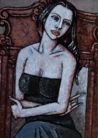 Painting titled "портрет дочери | po…" by Dmitriy Trubin, Original Artwork