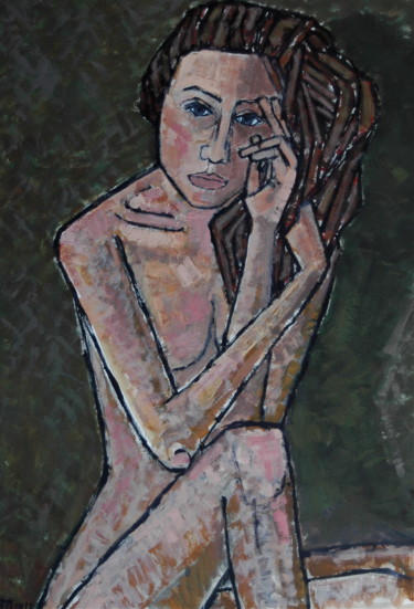 Painting titled "обнаженная" by Dmitriy Trubin, Original Artwork