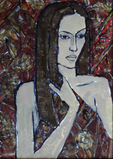 Painting titled "портрет женщины" by Dmitriy Trubin, Original Artwork