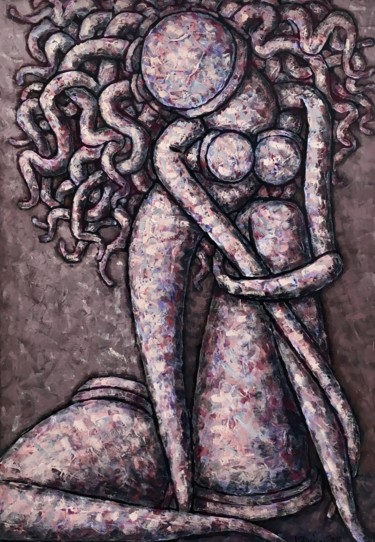 Peinture intitulée "My beautiful Gorgon" par Dmitriy Trubin, Œuvre d'art originale