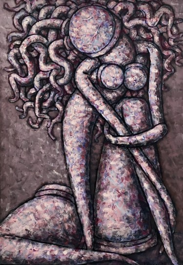 Painting titled "My beautiful Gorgon" by Dmitriy Trubin, Original Artwork