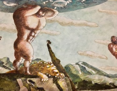 Картина под названием "12 подвигов геракла…" - Dmitriy Trubin, Подлинное произведение искусства, Акварель