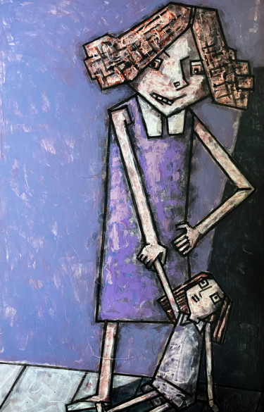 Painting titled "девочка 5" by Dmitriy Trubin, Original Artwork, Acrylic
