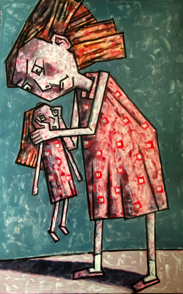 Картина под названием "девочка 7" - Dmitriy Trubin, Подлинное произведение искусства, Акрил