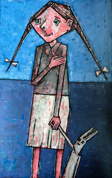 Картина под названием "девочка 10" - Dmitriy Trubin, Подлинное произведение искусства, Акрил