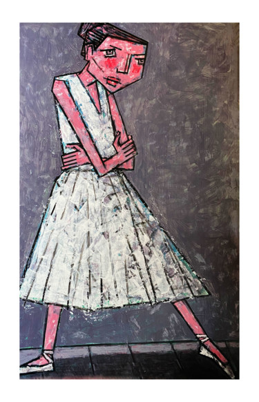 Картина под названием "Грустная балерина S…" - Dmitriy Trubin, Подлинное произведение искусства, Акрил