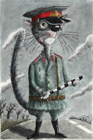 Картина под названием "инспектор Гбдд" - Dmitriy Trubin, Подлинное произведение искусства