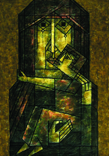 Peinture intitulée "БОГОРОДИЦА С ДВУМЯ…" par Dmitriy Trubin, Œuvre d'art originale