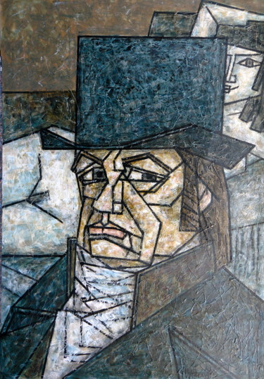 Картина под названием "ЛИНЕАРНЫЙ ПОРТРЕТ Г…" - Dmitriy Trubin, Подлинное произведение искусства, Акрил