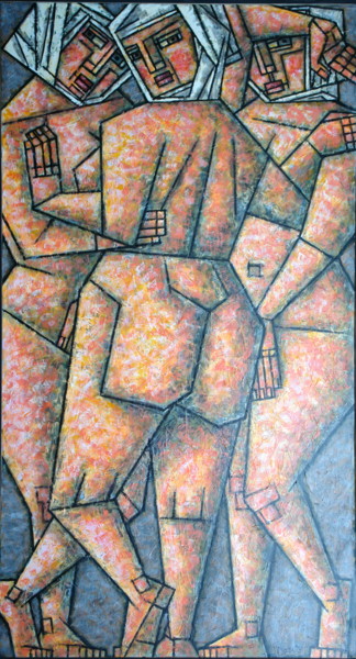 Картина под названием "КРЕСТЬЯНСКИЕ ГРАЦИИ" - Dmitriy Trubin, Подлинное произведение искусства, Масло