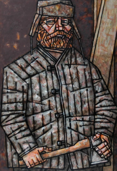 Картина под названием "МУЖИК С ТОПОРОМ" - Dmitriy Trubin, Подлинное произведение искусства, Акрил