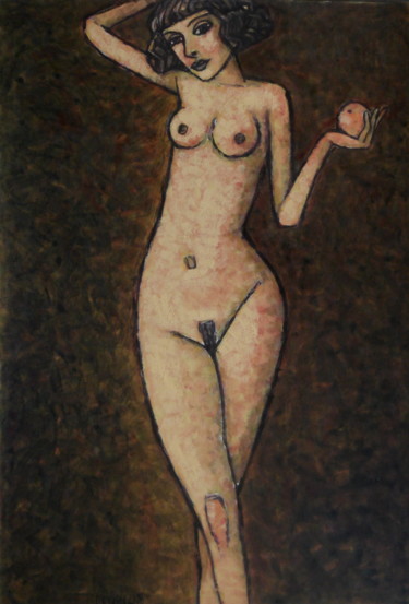 Malarstwo zatytułowany „Naked girl-size 39"…” autorstwa Dmitriy Trubin, Oryginalna praca, Olej
