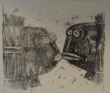 Printmaking titled "ПОЦЕЛУЙ" by Dmitriy Trubin, Original Artwork, Etching