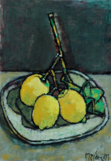 Painting titled "Сочные лимоны" by Dmitriy Trubin, Original Artwork