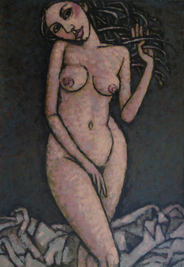 Painting titled "nu / nue / обнаженн…" by Dmitriy Trubin, Original Artwork