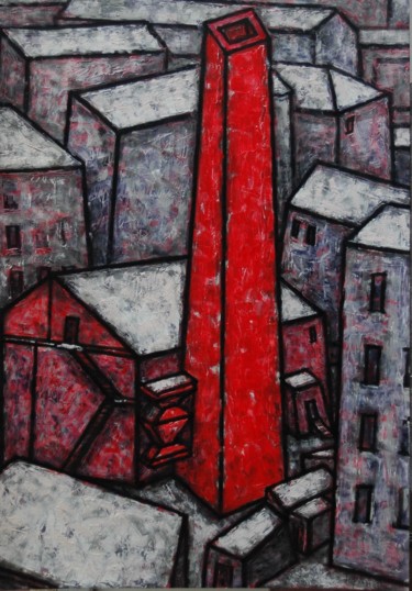 Картина под названием "КРАСНАЯ КОЧЕГАРКА/R…" - Dmitriy Trubin, Подлинное произведение искусства