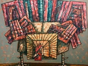 Картина под названием "БОЕВОЙ ПЕТУХ/FIGHTI…" - Dmitriy Trubin, Подлинное произведение искусства, Масло
