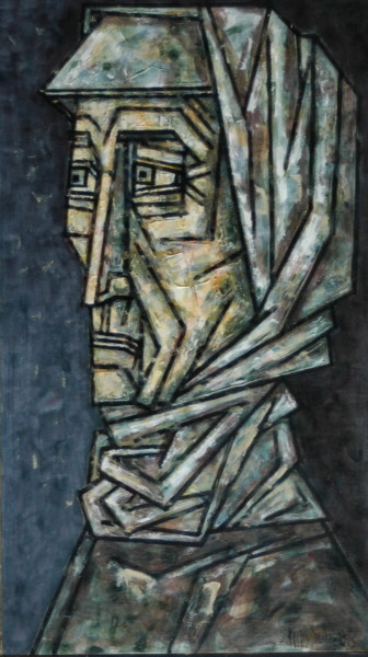 Картина под названием "ПОРТРЕТ СТАРУХИ В Б…" - Dmitriy Trubin, Подлинное произведение искусства