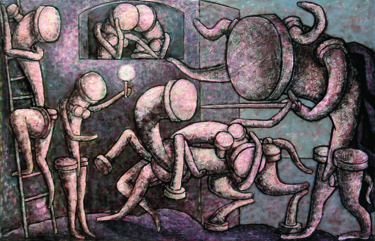 Картина под названием "МИНОТАВРОМАХИЯ.ПО П…" - Dmitriy Trubin, Подлинное произведение искусства