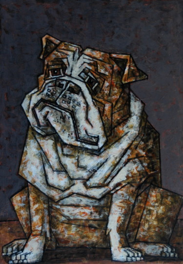 Pittura intitolato "chien / toutou / Hu…" da Dmitriy Trubin, Opera d'arte originale