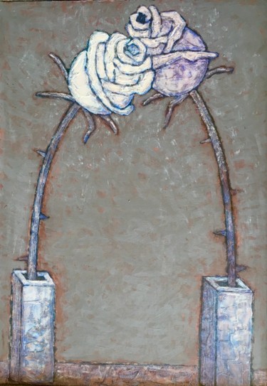 Painting titled "розы | flowers | Fl…" by Dmitriy Trubin, Original Artwork