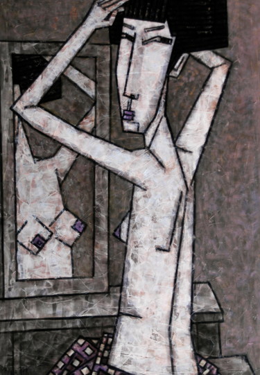 Картина под названием "У ЗЕРКАЛА" - Dmitriy Trubin, Подлинное произведение искусства